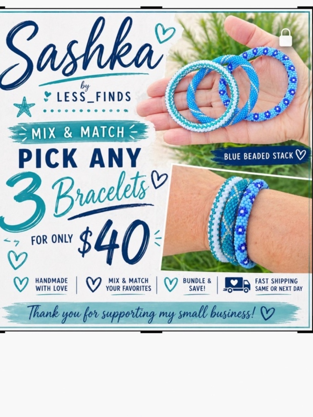 Handcrafted Sashka Glass Beaded Bracelet Sets | Boho | Gifts | Stackable